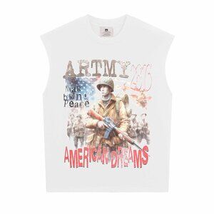 Saint Michael Loose Print White Sleeveless